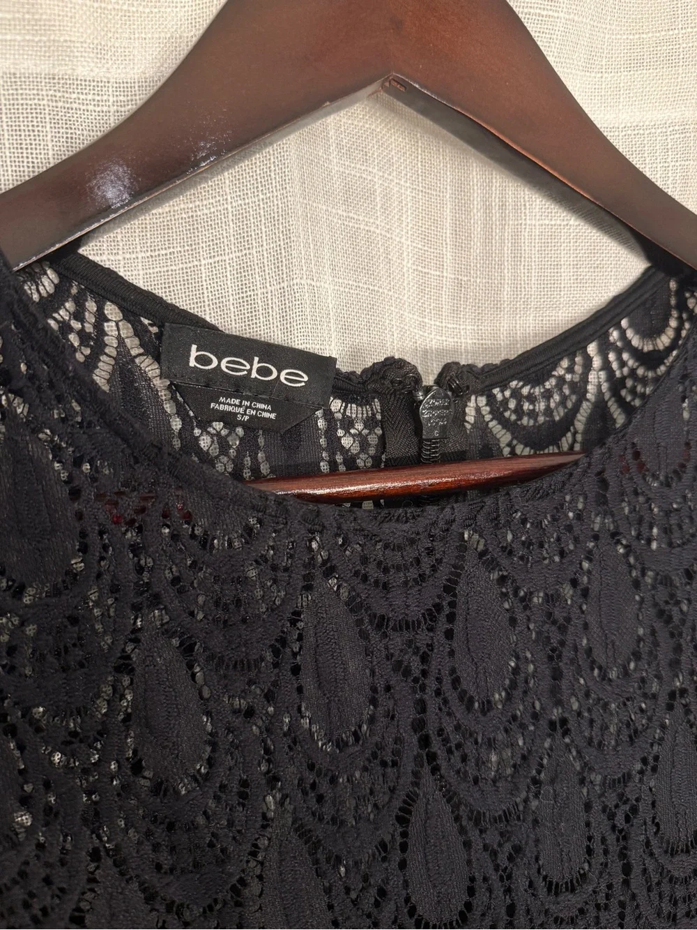 Black Illusion Tear Drop Lace Long-Sleeve Zip Dress Bandeau Top and Skirt Bebe